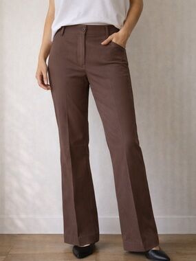 LOFT Kate Brown Bootcut Pants Size 8 Classic Stretch Workwear Office Academia